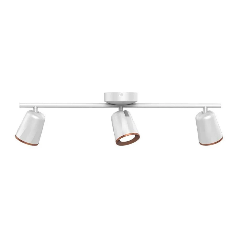 Plafonnier 3 Spot Orientable Alu Blanc 15W 60cm
