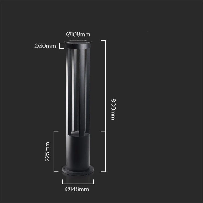 Borne Extérieure LED Design 80cm 220V IP65 Noir 10W