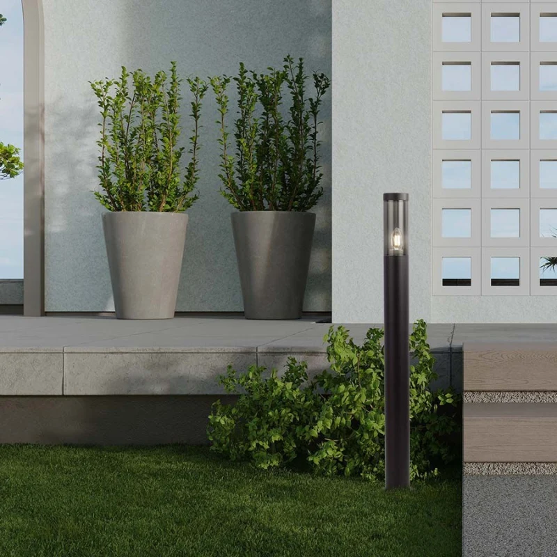 Borne de Jardin Noire IP44 100cm pour Ampoule E27
