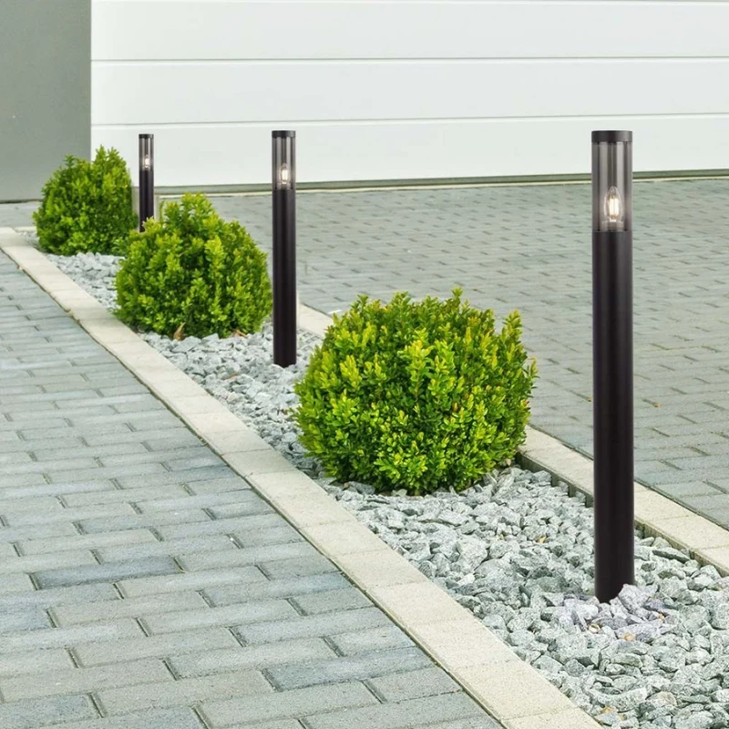 Borne de Jardin Noire IP44 100cm pour Ampoule E27