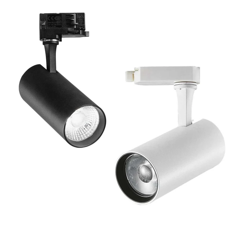 Spot sur rail 3 allumages FOX 25W 4000K blanc ou noir