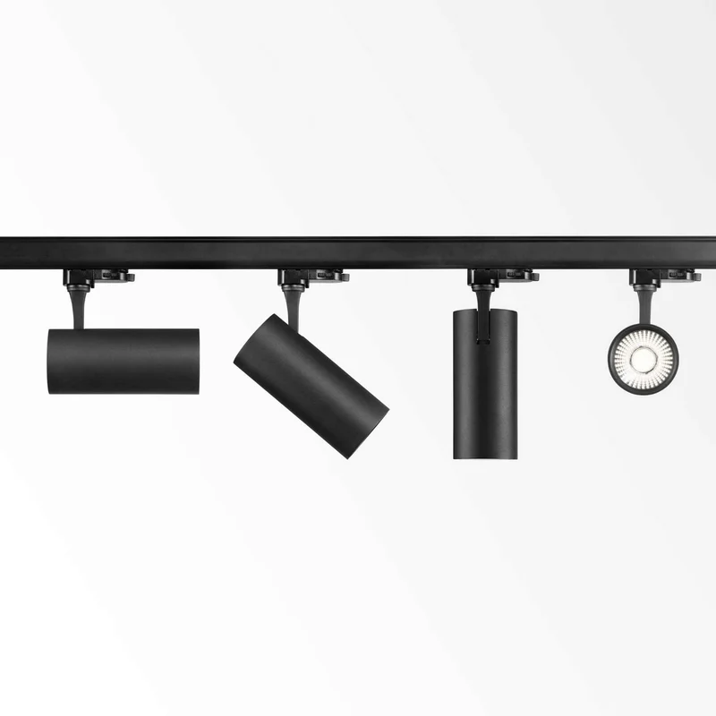 Spot sur rail 3 allumages FOX 25W 3000K blanc, noir ou laiton