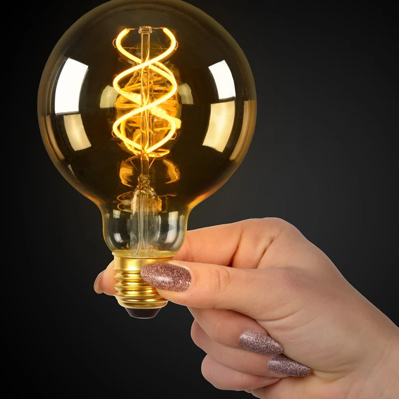 Lucide LED Filament Bulb E27 G95 Amber - 600lm 2700K - Dimmable