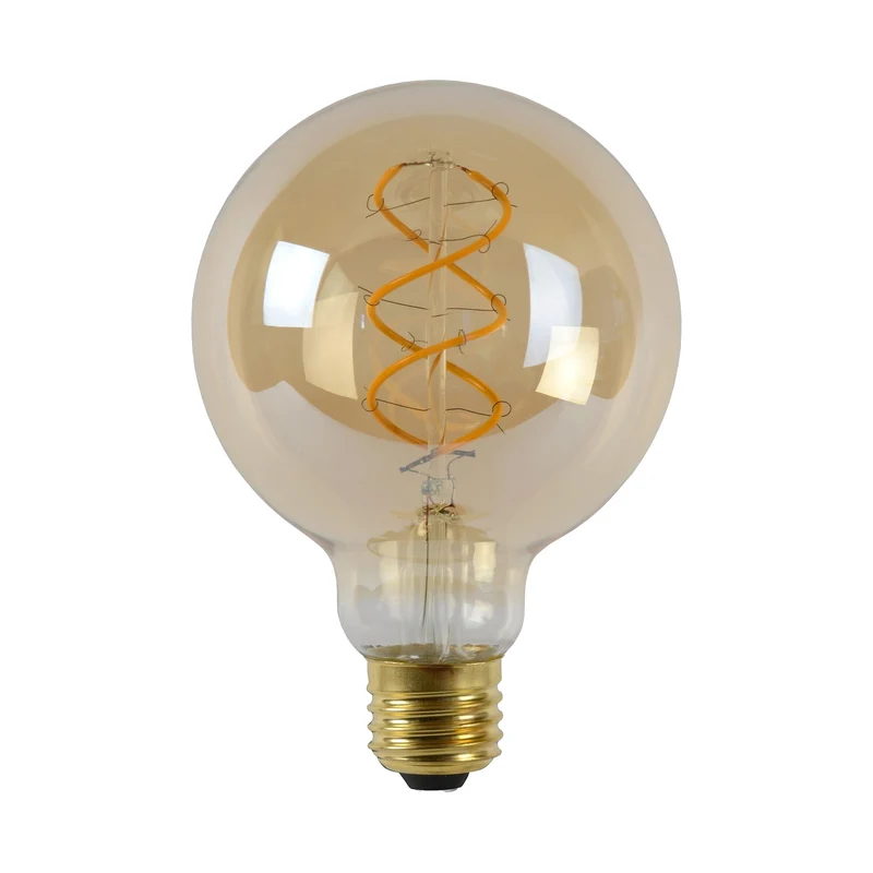 Lucide LED Filament Bulb E27 G95 Amber - 380lm 2200K - Dimmable