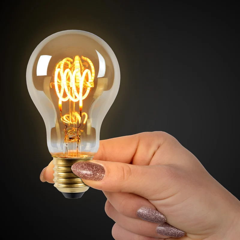 Lucide LED Filament Bulb E27 A60 Amber Twilight Sensor - 300lm 2200K - Not Dimmable