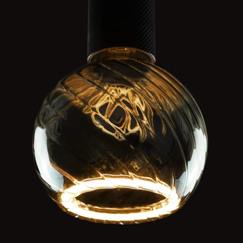 Segula Floating Twisted LED Globe E27 G125 Smokey-Grey - 220lm 1900K - Dimmable