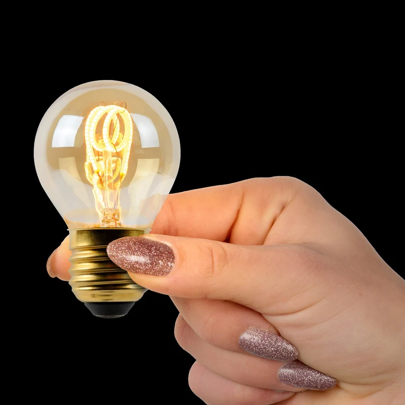 Lucide LED Filament Bulb E27 G45 Amber - 190lm 2200K - 3-Step Dim
