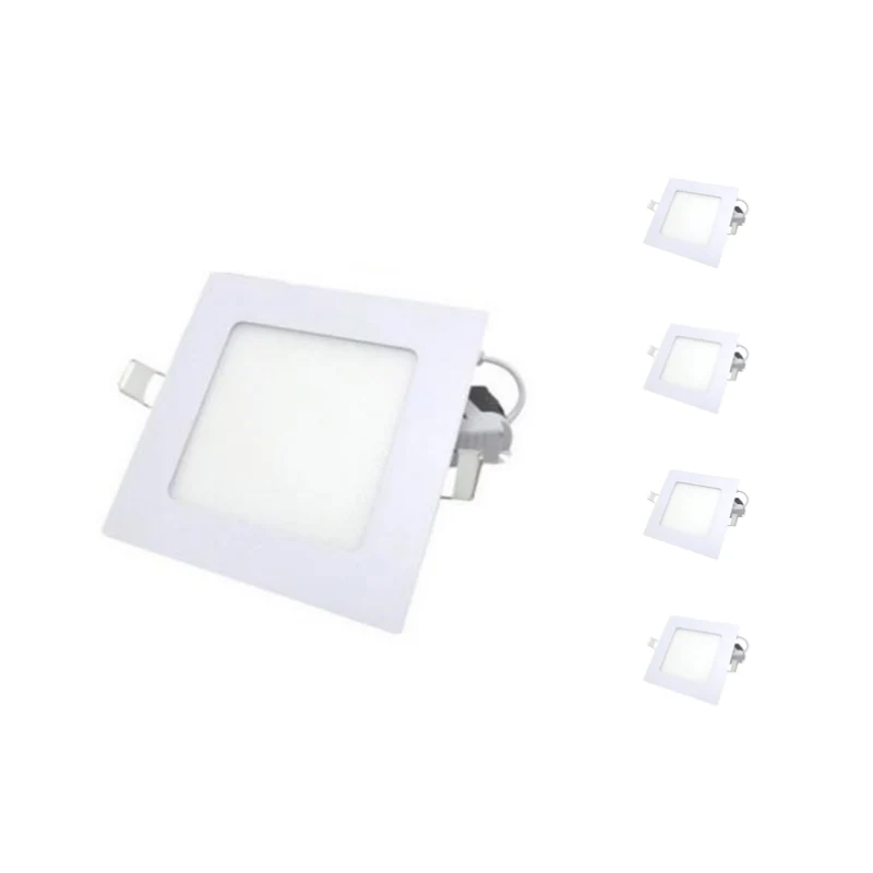 Spot LED Extra Plat Carré 6W Blanc - Pack de 5