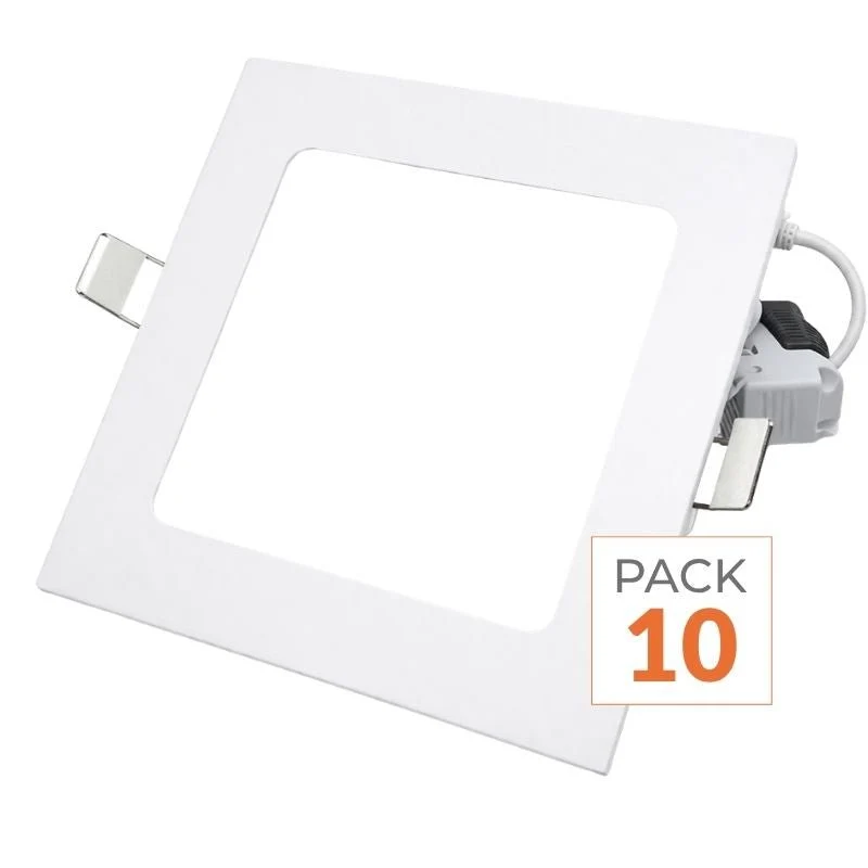 Spot LED Encastrable Carré BLANC 6W - Pack de 10