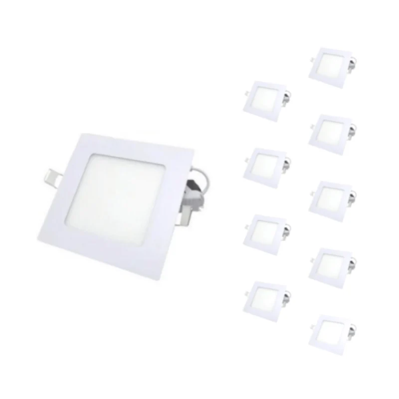Spot LED Encastrable Carré BLANC 6W - Pack de 10