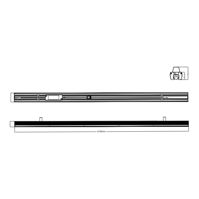 Suspension Linéaire LED 150cm 60W 130lm/W Interconnectable CCT Noir - 3000K/4200K/6400K - Pack de 10