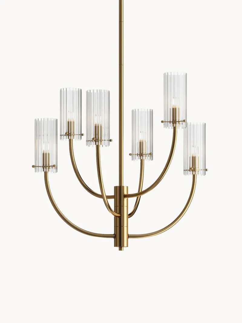 Lustre salle a manger en chandelier dore