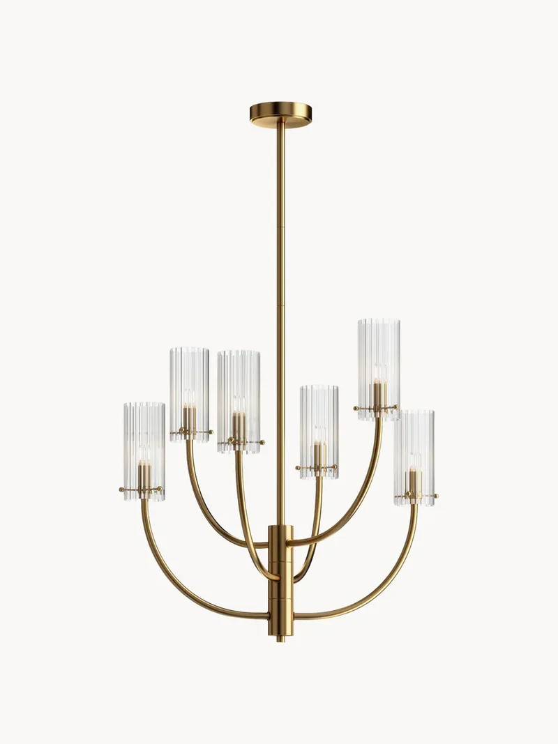 Lustre salle a manger en chandelier dore