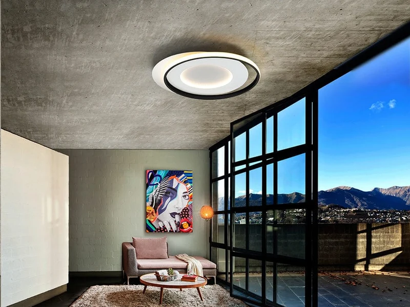 LED Plafonnier Noir Contemporain