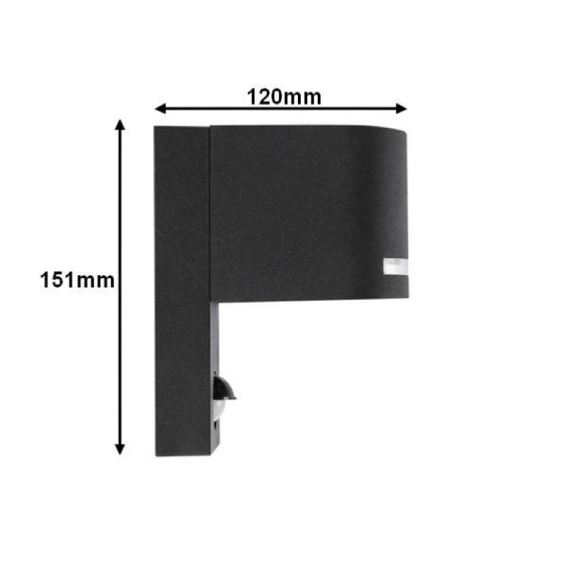Applique Murale Extérieure avec détecteur IP44 Noir pour Ampoule GU10