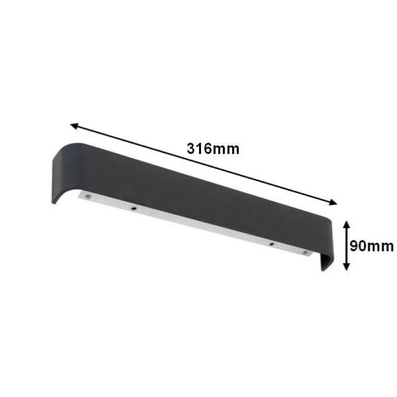 Applique Murale Design Allongée Intérieure LED 12W Noir