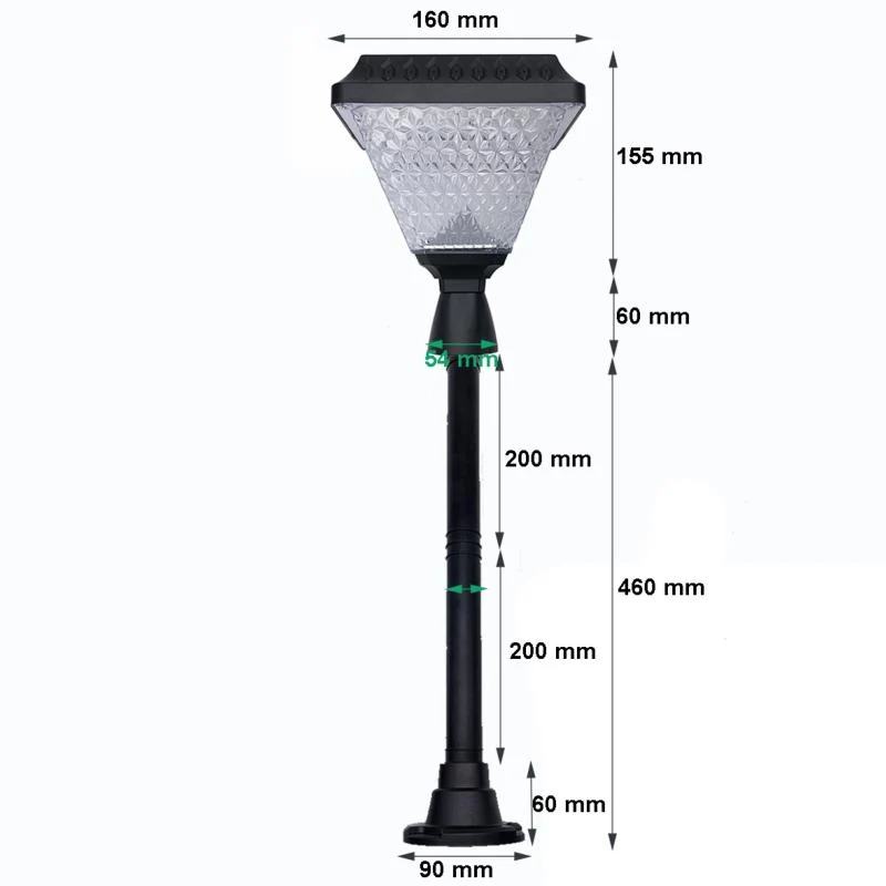 Borne de Jardin Solaire Crépusculaire IP65 2W