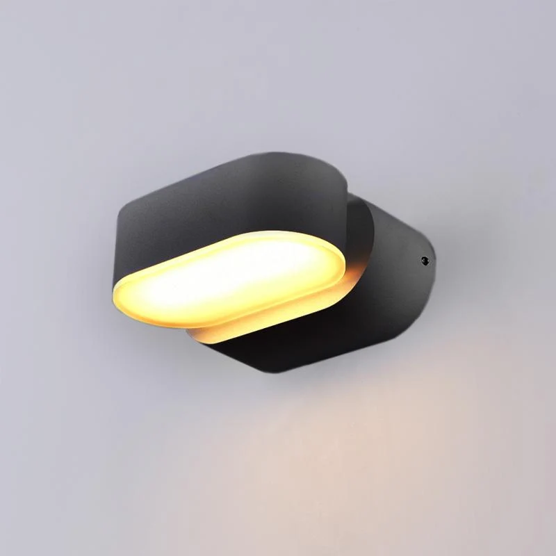 Applique Murale Noire LED 6W IP54 Orientable Ovale