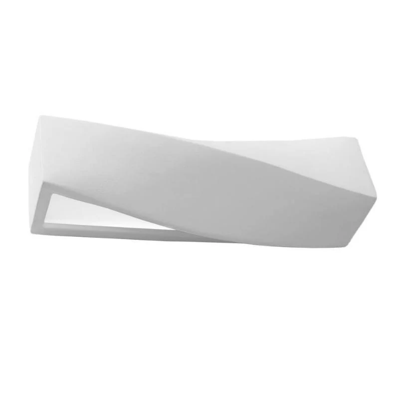 Applique Murale Céramique Blanc Rectangle pour Ampoule E27