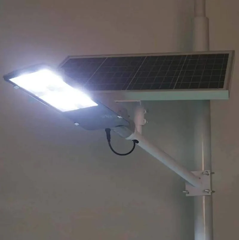Rock Solid Solar Flood Lights With Pole, Blazing LED Street Light For Driveway And Garage, Weatherproof IP65, Easy Adjust Mount, Massive Runtime Security Beacon To Light Up The Block