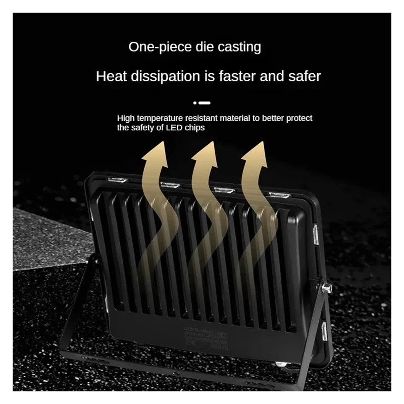 Heavy Duty Led Flood Light 50W 100W 200W IP66 Built Like A Tank Weatherproof Outdoor Wall Spotlight For Garage Yard Driveway 6500K Cool White Security Lighting