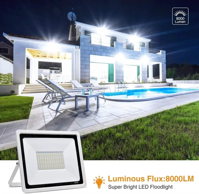 Hella Bright Heavy Duty Led Flood Lights For Outdoor Security Lighting Ip65 Waterproof Spotlights With Three Color Settings Simple Hook Up For Backyards Driveways Fences And Barns