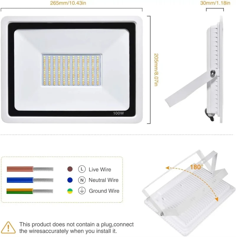 Hella Bright Heavy Duty Led Flood Lights For Outdoor Security Lighting Ip65 Waterproof Spotlights With Three Color Settings Simple Hook Up For Backyards Driveways Fences And Barns
