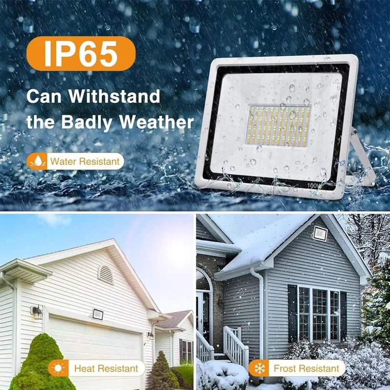 Hella Bright Heavy Duty Led Flood Lights For Outdoor Security Lighting Ip65 Waterproof Spotlights With Three Color Settings Simple Hook Up For Backyards Driveways Fences And Barns