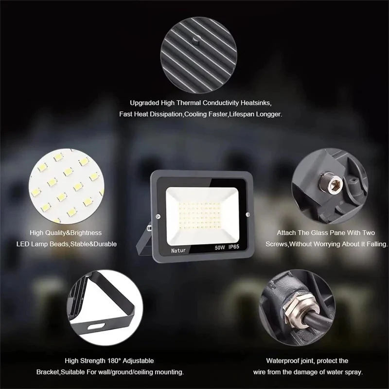 Built Like A Tank Outdoor LED Flood Lights Blazing Bright White Area Lighting Rock Solid Cast Aluminum Housing Weatherproof Security Spotlights For Yard Driveway And Garden Use