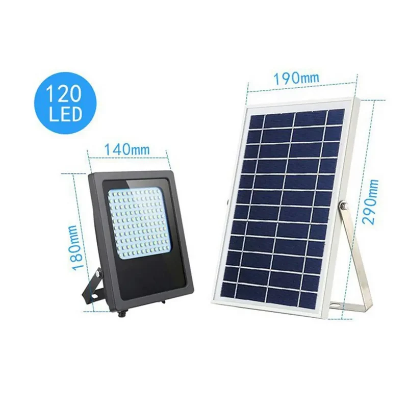 Kicking Out 120 LED Solar Flood Light With Wireless Remote Click Dimmers Heavy Duty Aluminum Shell And Wildly Weatherproof Build For Driveways Fences Yards With Serious All Night Juice Reserve