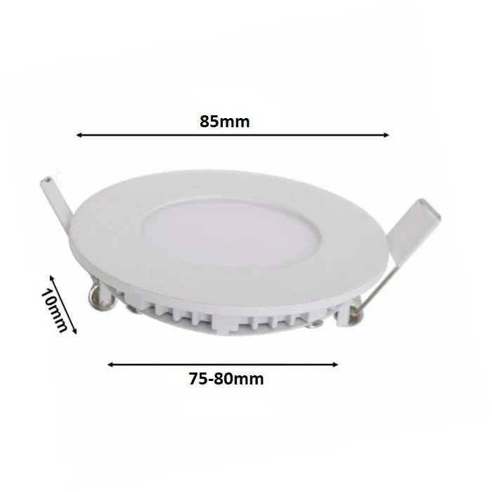 Spot LED Encastrable Rond BLANC 3W - Pack de 10