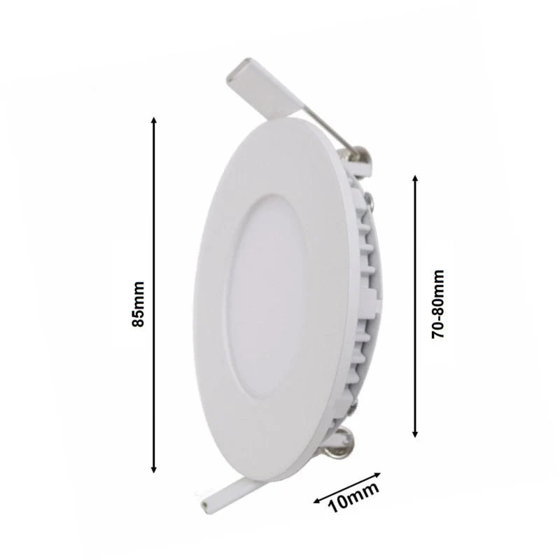 Spot LED Extra Plat Rond BLANC 3W - Pack de 5