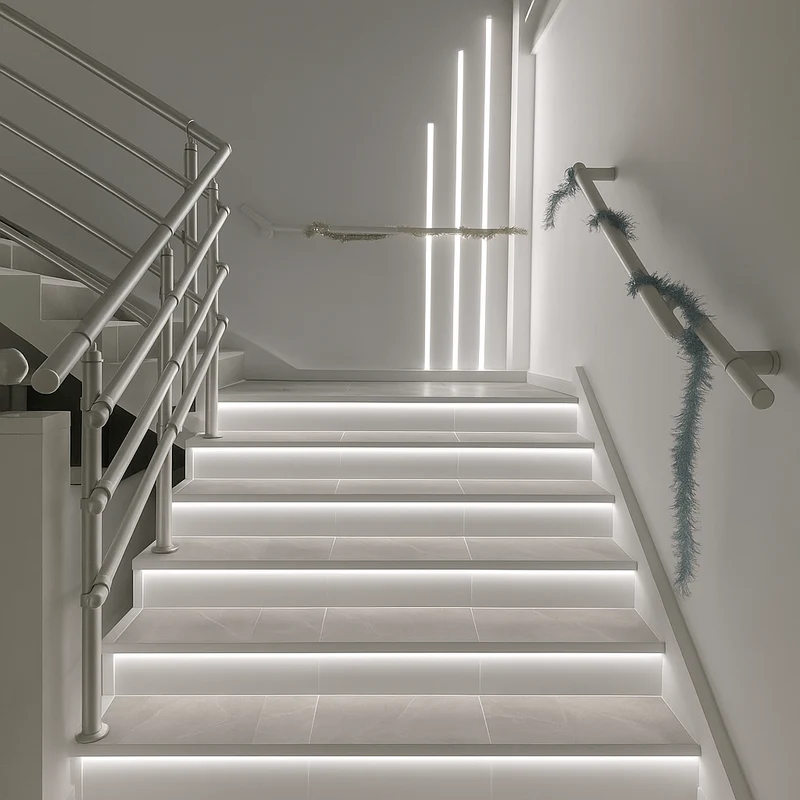 Nez de Marche Alu 2M Blanc pour Ruban LED 10mm