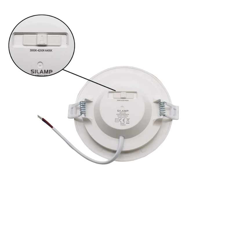 Spot LED Extra Plat Downlight Rond 6W Blanc CCT - 3000K/4000K/6000K