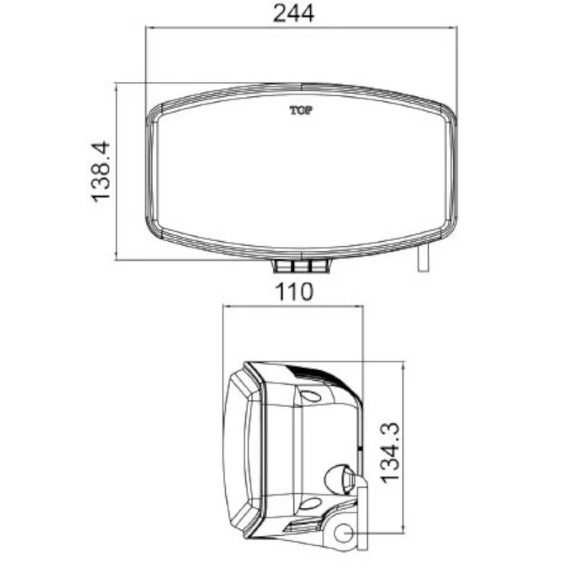 Lampe spot ovale avec lumière stroboscopique de détresse / 6000 lumens