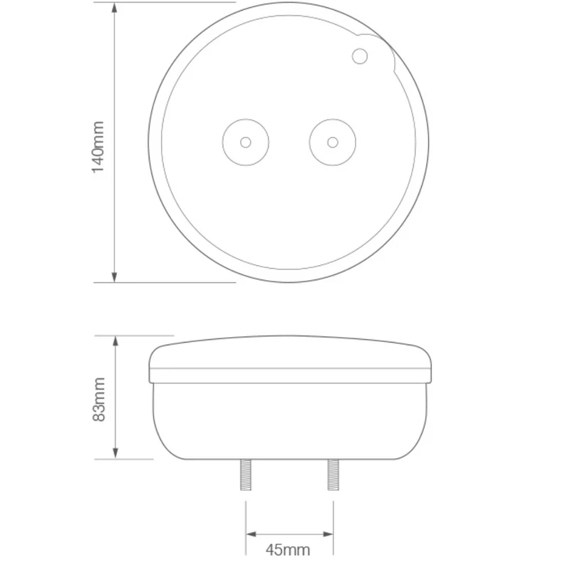 Lumière ronde de hamburger de remorque de LED pour des camions et des remorques/support profond