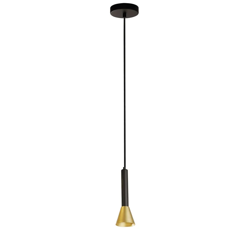 Suspension SIGNAL noire et dorée