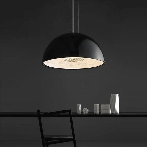 Suspension Industrielle Noire 40cm