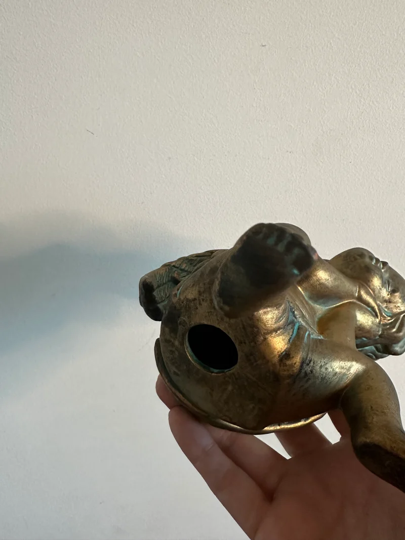 Angelot en plâtre façon bronze
