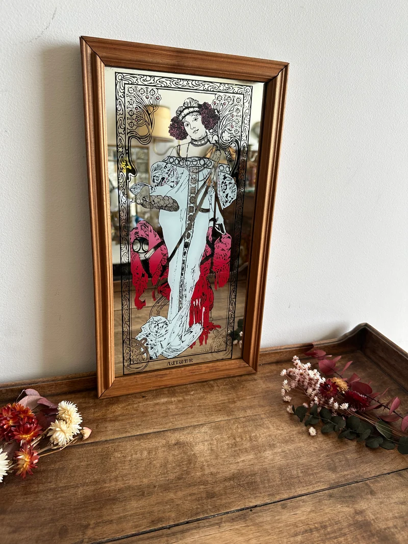 Miroir impression Mucha Autumn