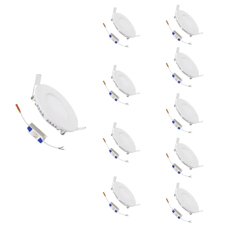 Spot LED Encastrable Rond BLANC 3W CCT - 3000K/4000K/6500K - Pack de 10