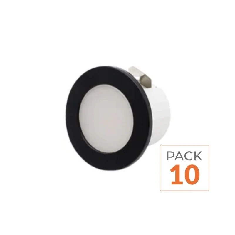 Mini Spot LED Encastrable 3W CCT Noir - 3000K/4000K/6000K - Pack de 10