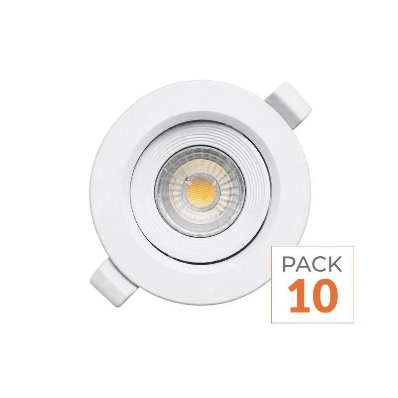 Spot LED Encastrable 9W CCT 38° Orientable - 3000K/4000K/6000K - Pack de 10