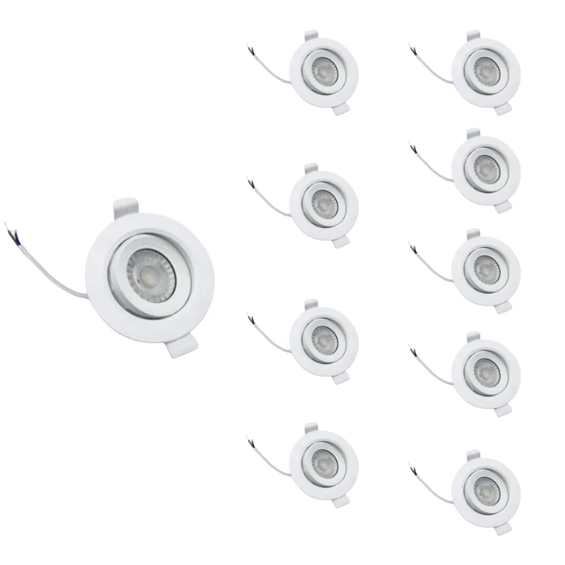 Spot LED Encastrable 7W CCT 38° Orientable - 3000K/4000K/6000K - Pack de 10