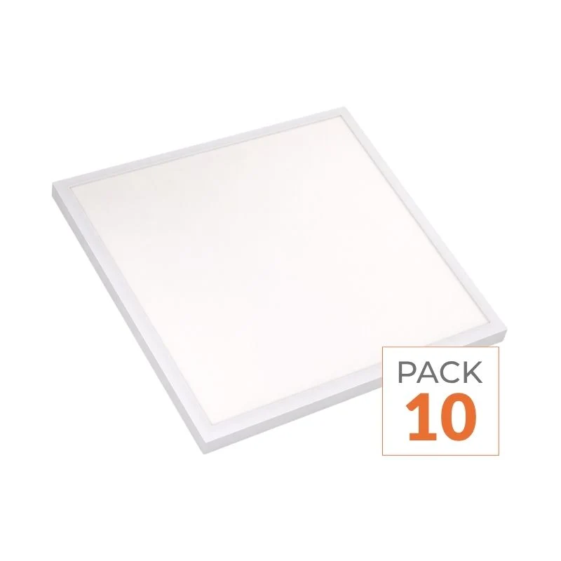 Panneau LED 18W 30x30cm CCT Contour Blanc - 3000K/4000K/6500K - Pack de 10