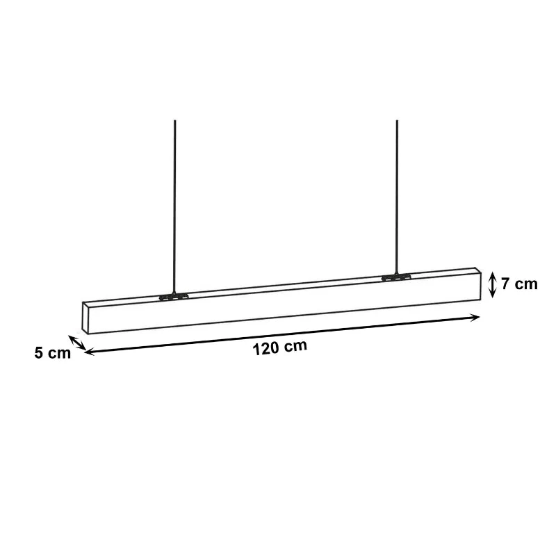 Réglette Suspendue 120 cm Noire 48W CCT - 3000K/4000K/6000K - Pack de 10