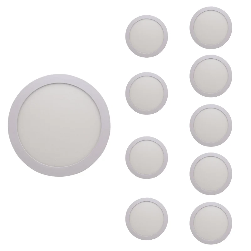 Plafonnier LED Rond 24W 220V CCT - 3000K/4000K/6000K - Pack de 10
