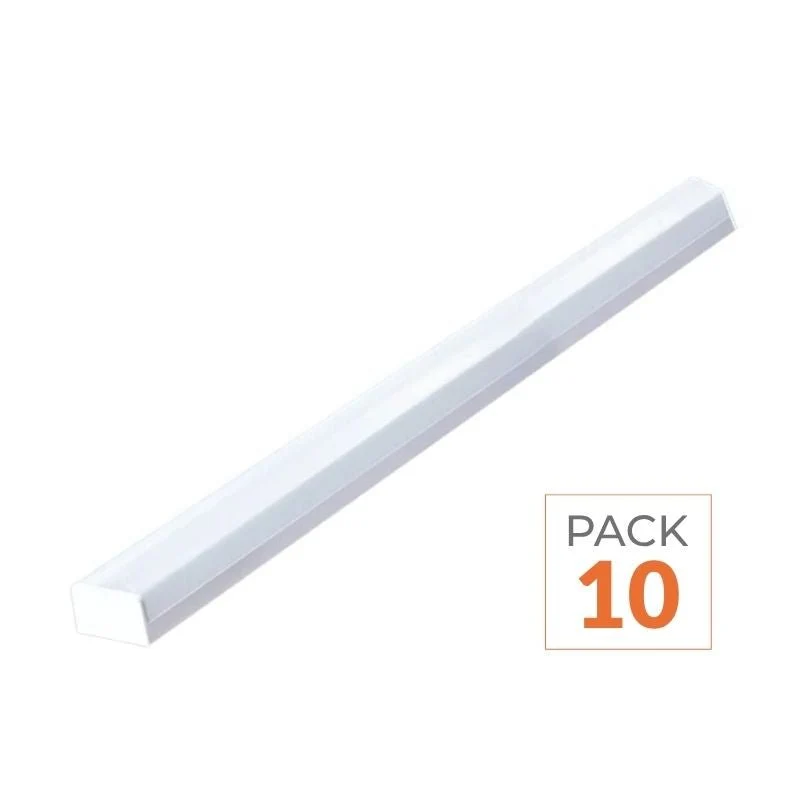 Réglette LED 120cm Blanche 48W IP20 CCT - 3000K/4000K/6000K - Pack de 10