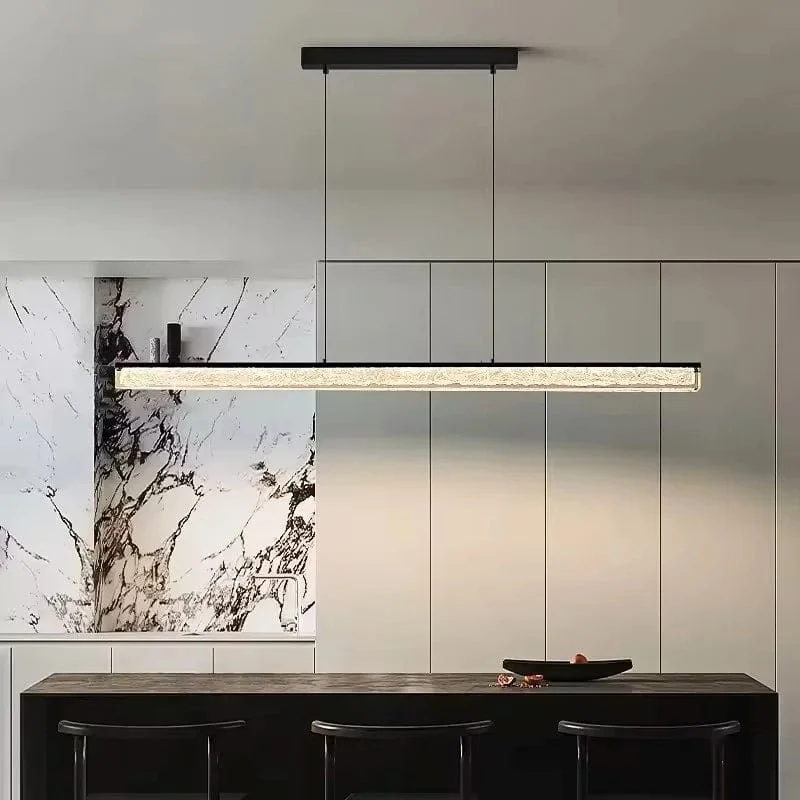 Longue Suspension LED noire ilot