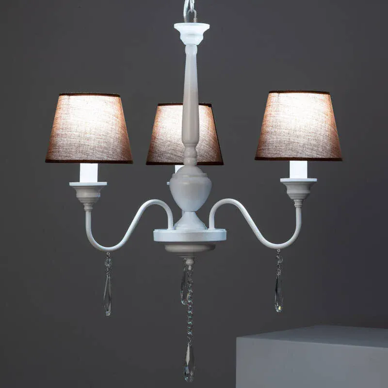 Lustre Led blanc et marron